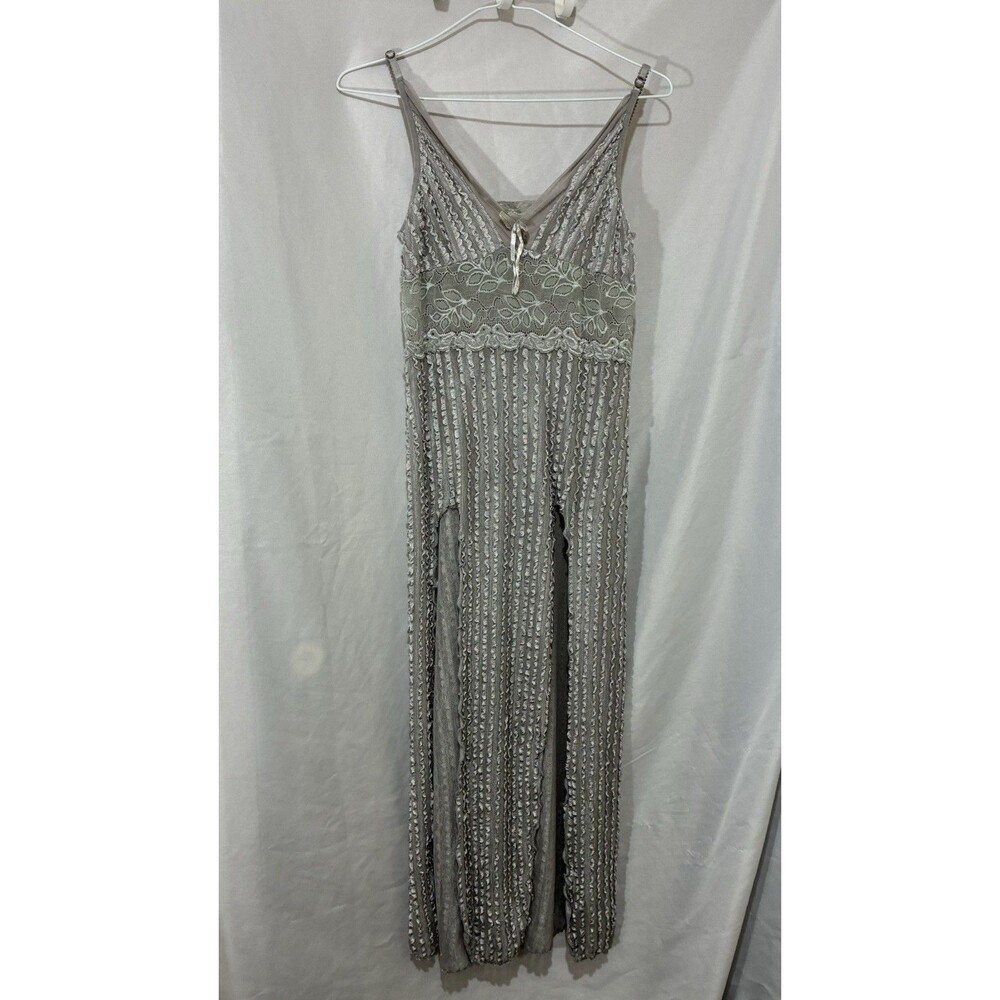 Vintage 90s/Y2K Red Rose Fairycore Lace Ruffle Maxi Slip Dress - Size XS READ 👇
